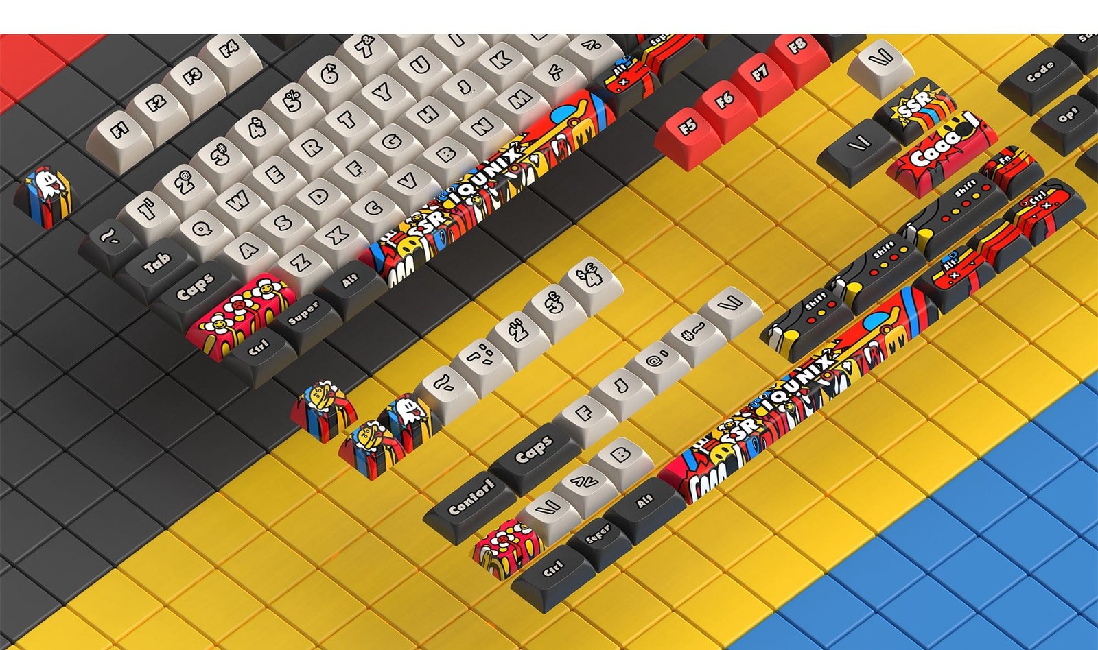 IQUNIX KEYCAPS SET GRAFFITI DIARY KEYCAPS PBT KEYCAPS