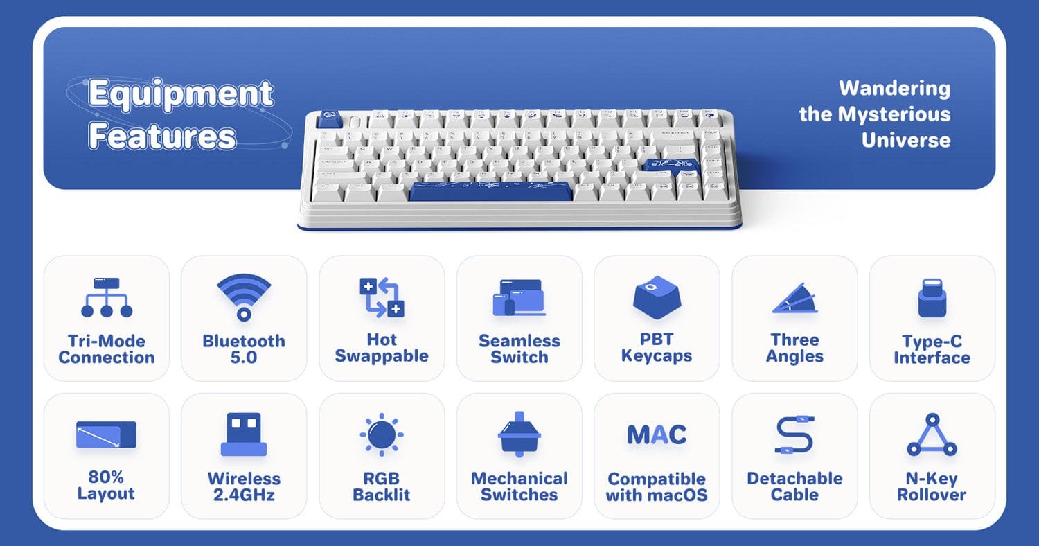 L80 SPACE THEMED Mechanical Keyboard L80 Comis Traveller